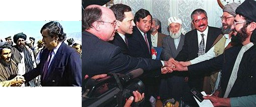 US envoy Bill Richardson with Taliban leaders (circa 1998). See the BBC report for that day.